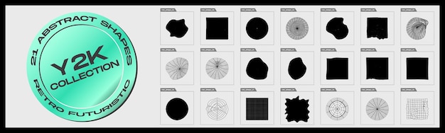 Vector set of Y2K Big collection of abstract graphic geometric objects Abstract bauhaus forms