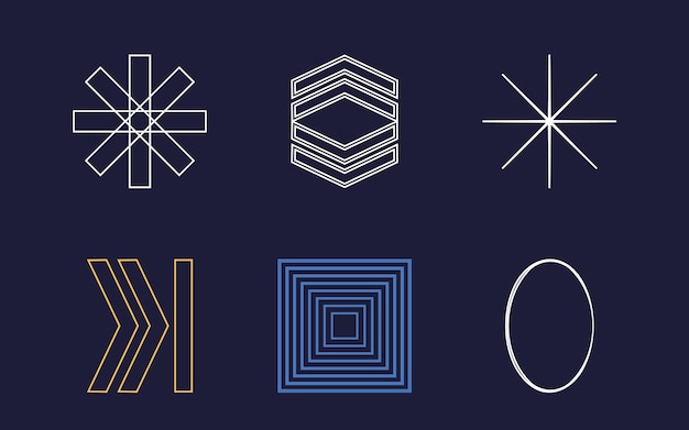 Vector set of Y2K Large set of retro objects for design Modern abstract forms
