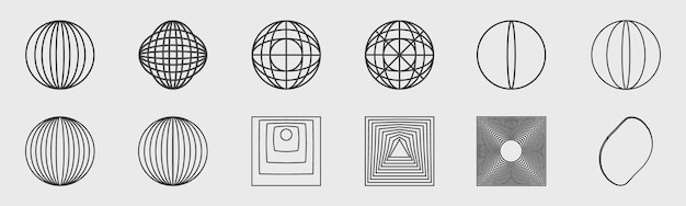 Vector set of Y2K Large set of retro objects for design Objects in y2k style