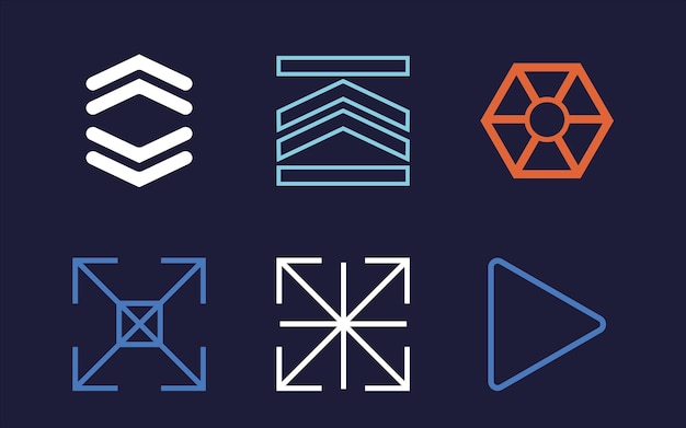 Vector set of Y2K Retro futuristic graphic ornaments Objects in y2k style