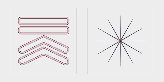 Vector set of Y2K Trendy geometric postmodern figures Flat minimalist icons