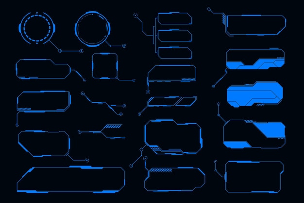 vector set technology futuristic frame design element
