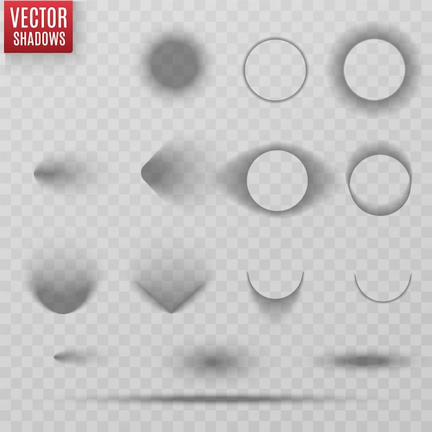 Vector shadows isolated Transparent shadow realistic illustration Page divider with transparent