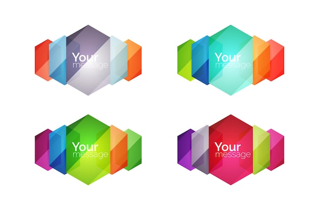 vector shiny blank web option boxes geometric elements suitable for text infographics or navigation ui menu