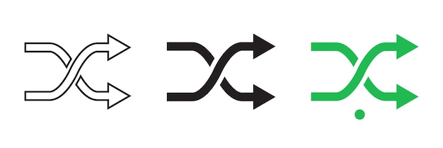 vector shuffle icons for media music player