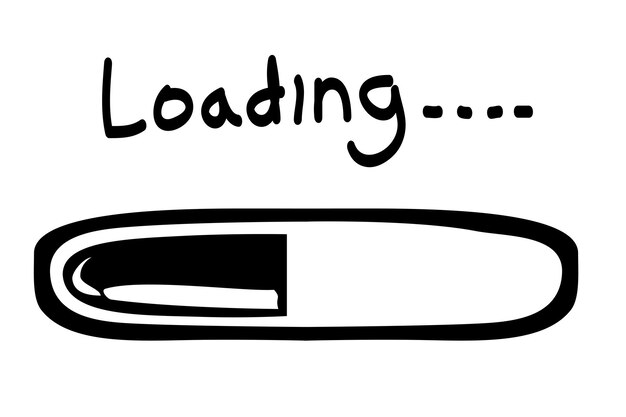 Vector Simple Hand Draw Sketch Loading or Progress bar