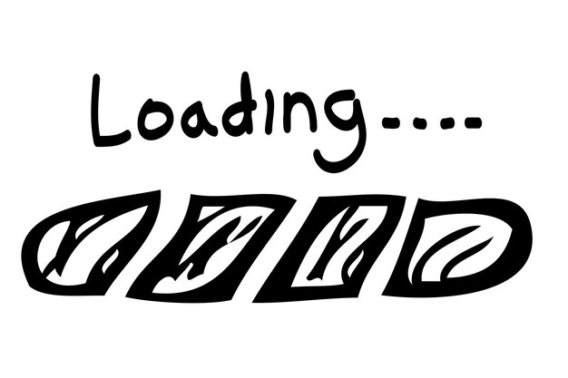 Vector Simple Hand Draw Sketch Loading or Progress bar