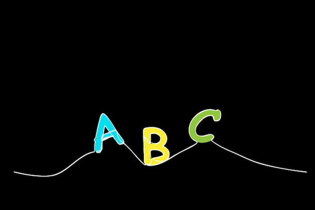 Vector sketch alphabet uppercase a b c single line for design element