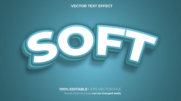 Vector soft editable 3d text effect template