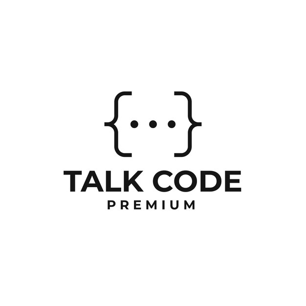 Vector talk code logo design concept illustration idea