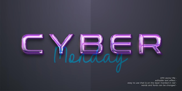 vector text cyber monday with 3d style text effect 4