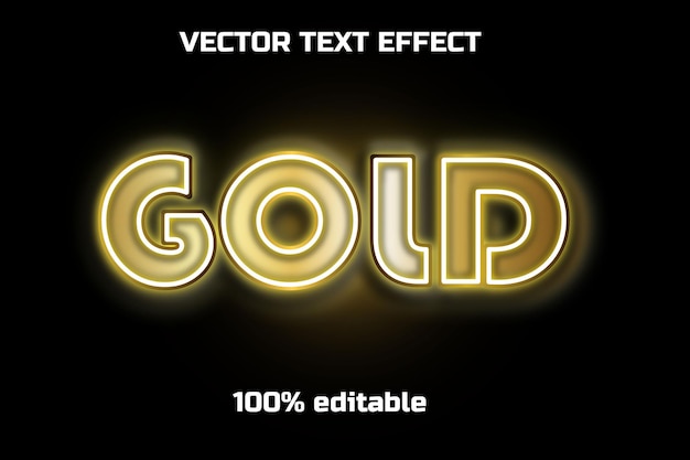vector text effect editable gold light