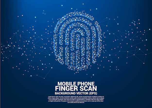 Vector thumbprint icon from dot connect line polygon