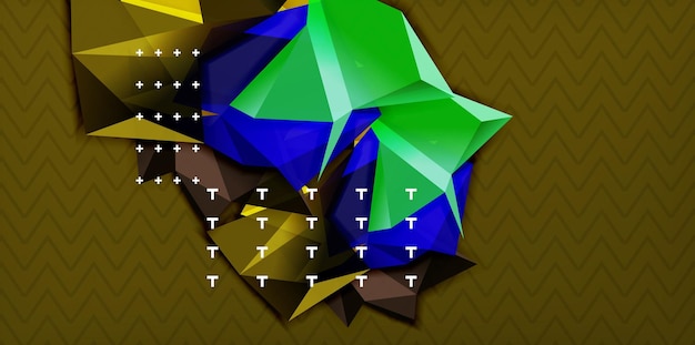 vector triangular 3d geometric shapes background modern poster design