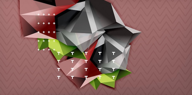 vector triangular 3d geometric shapes background modern poster design