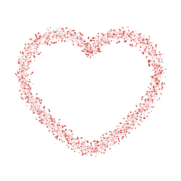 Vector valentines day background with heart shaped border design on white