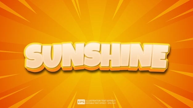 vector vector vector 3d text editable text effect sunshine