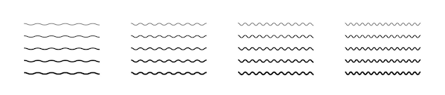 Vector water waves Set of wavy zigzag lines