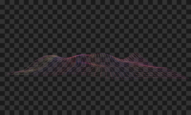 Vector wavy abstract lines on dark