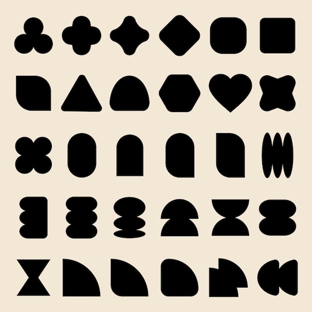 Vectors Collection of abstract geometric shapes in black Various shapes like circles squares and triangles Geometric shapes in different styles and forms Black shapes vector set