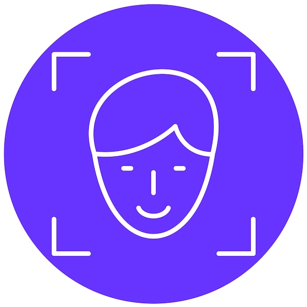 Vektoridesignin Face ID -ikonityyli