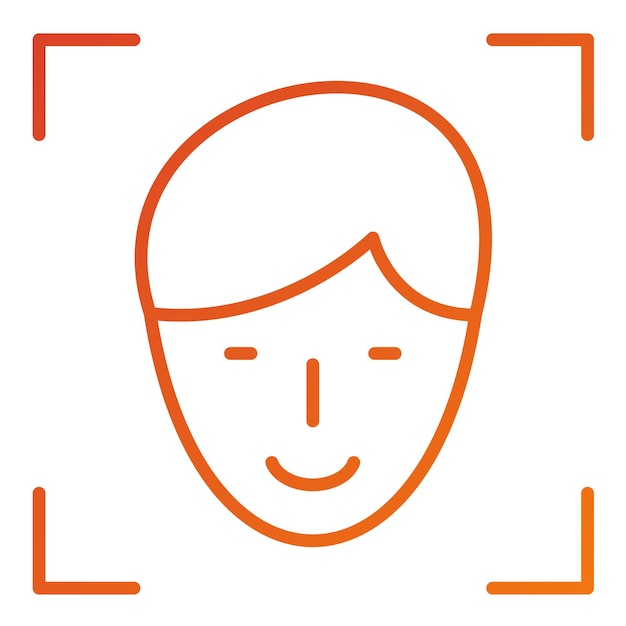 Vektoridesignin Face ID -ikonityyli