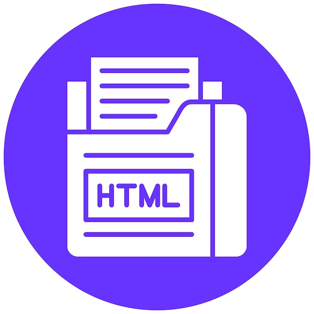 Vektoridesignin HTML-tiedostoikonin tyyli