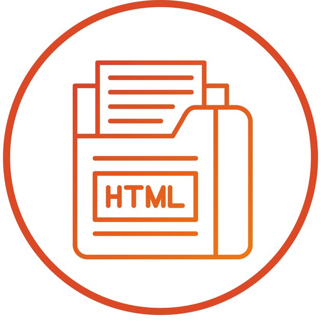 Vektoridesignin HTML-tiedostoikonin tyyli