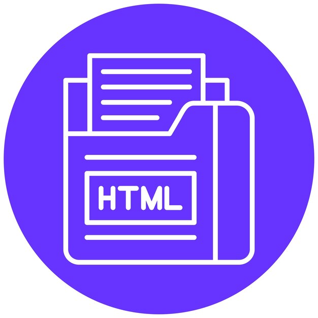 Vektoridesignin HTML-tiedostoikonin tyyli