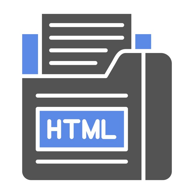 Vektoridesignin HTML-tiedostoikonin tyyli
