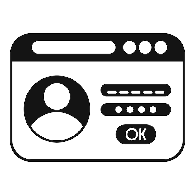 Verify login user icon simple vector Online registration web