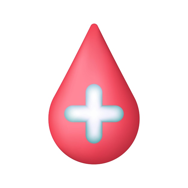 Veripisara, jossa lääketieteellinen risti -symboli.