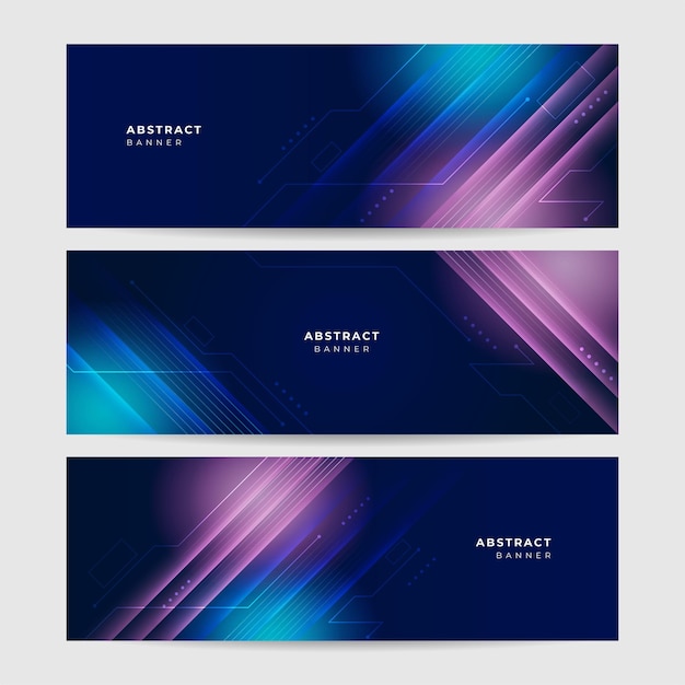 Verkostoituminen abstrakti neon-tyylinen sininen leveä bannerimalli
