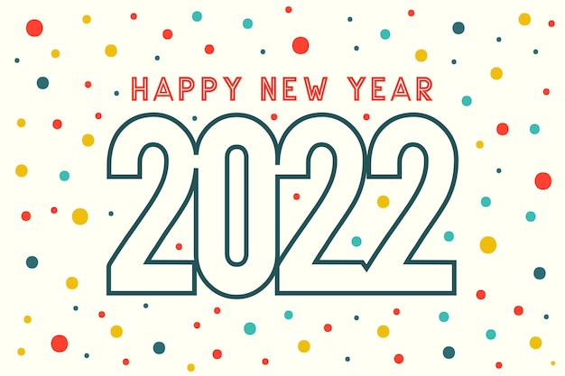 Very minimal happy new year 2022 design with circles background