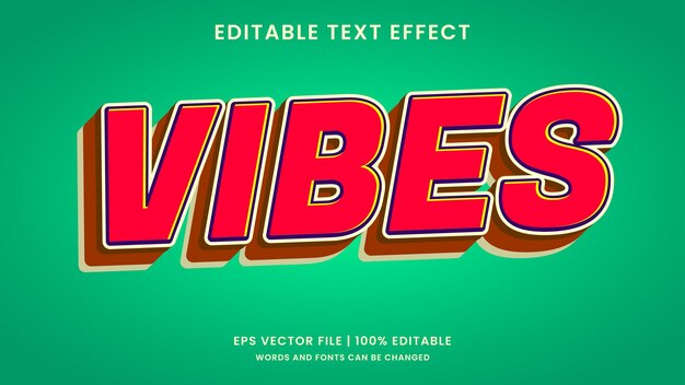 Vibes vintage editable text effect