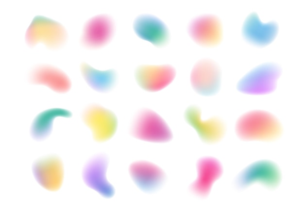 Vibrant colorful fluid shapes blur
