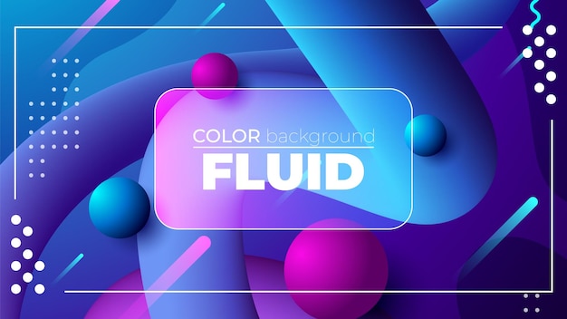 Vibrant Fluid Color Abstract with 3D Spheres
