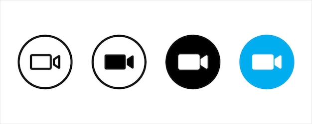 Video call icon set vector or video camera icon for streaming and Video chat icon set
