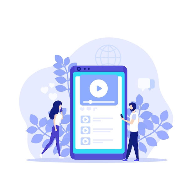 Video content, video-sharing social network, mobile player app and people