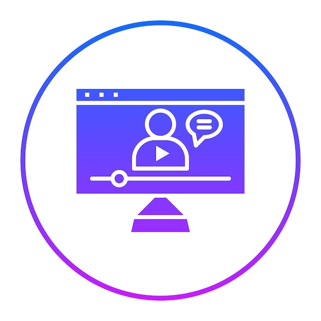Video Lecture Vector Illustration