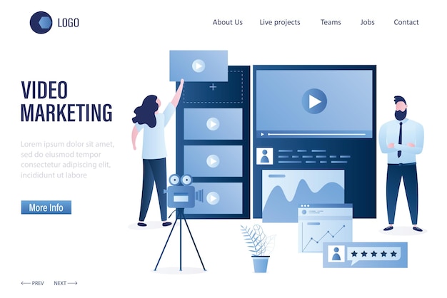 Video marketing platform landing page template Video creation tools start an engaging B2B online