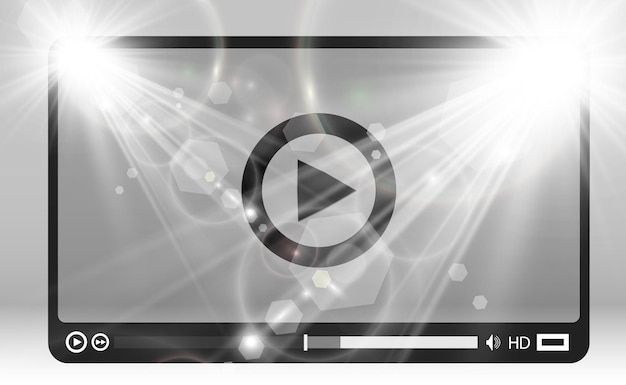 Video media player. Interface for web and mobile applications. Vector illustration, EPS10.