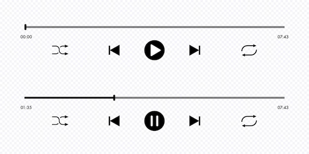 Video play bar template with button