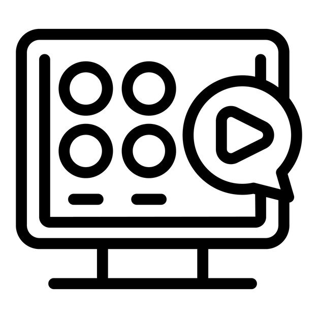 Video play box icon outline vector Wifi tv Home remote