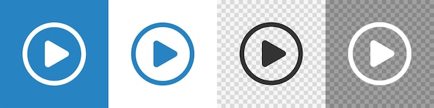 Video play button set icon Flat vector