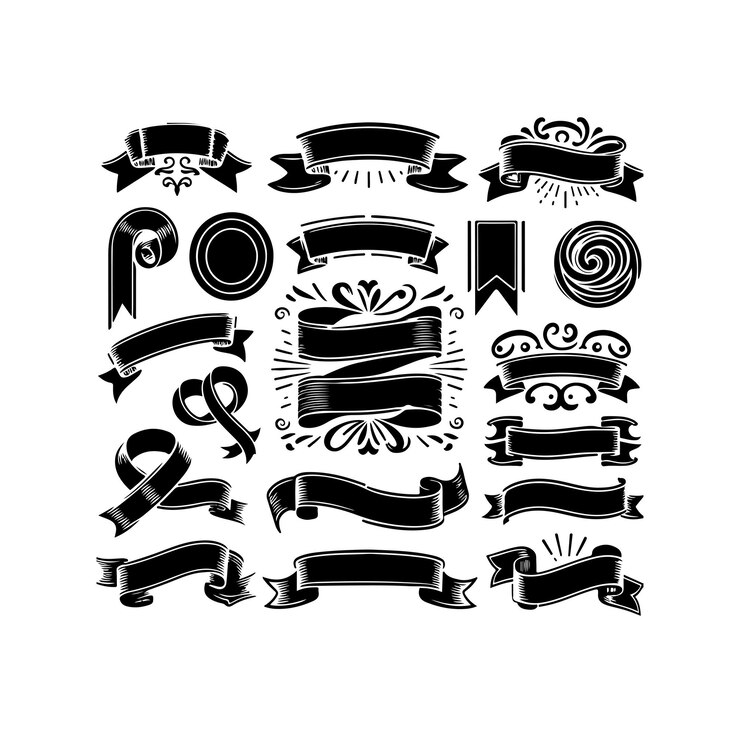 Vektori vintage blank ribbons set badge banner ribbon flag sunburst design element vector illustration