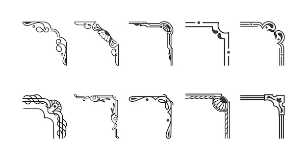 Vintage corner decoration design element