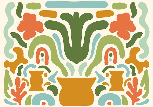 Vintage Decorative Abstract Flower Camouflage Background
