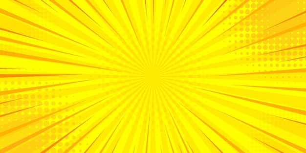 Vintage pop art yellow and orange background Superhero Background for comics