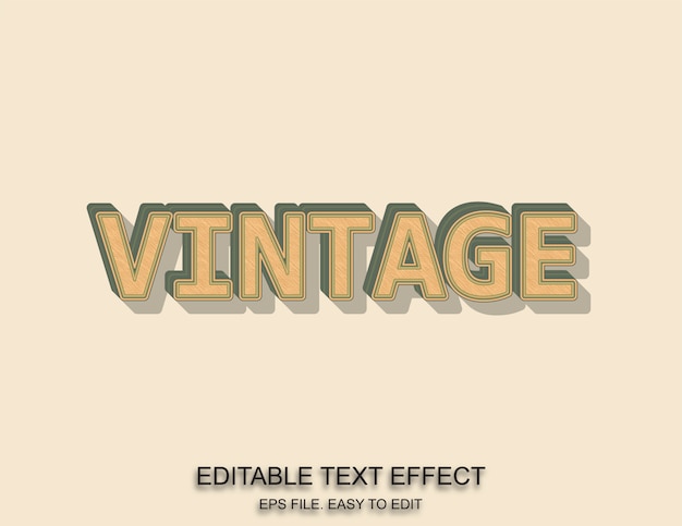 Vintage texture text effect retro style